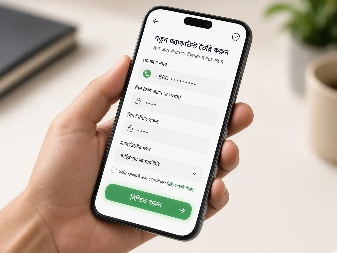 Registering an account on a mobile phone